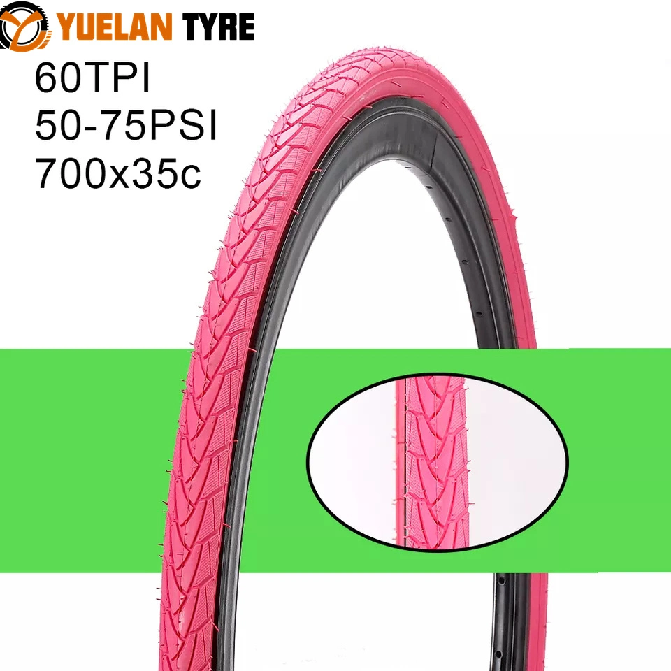 Wholesale/Suppliers Color High Speed 700*23c Street Bicycle Tire Road Racing Bike 700*35c Green and Pink Color Tire Tyre 27tpi