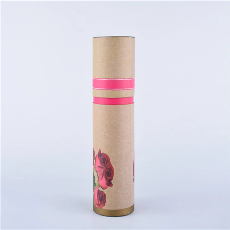 Tube cylindrique rond de conception personnalisée tube en papier Kraft Craft Emballage de la boîte