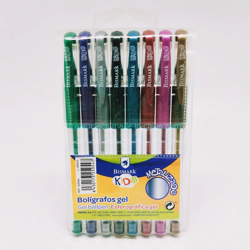 School Office Stationery 8 Metallic Gel Pens