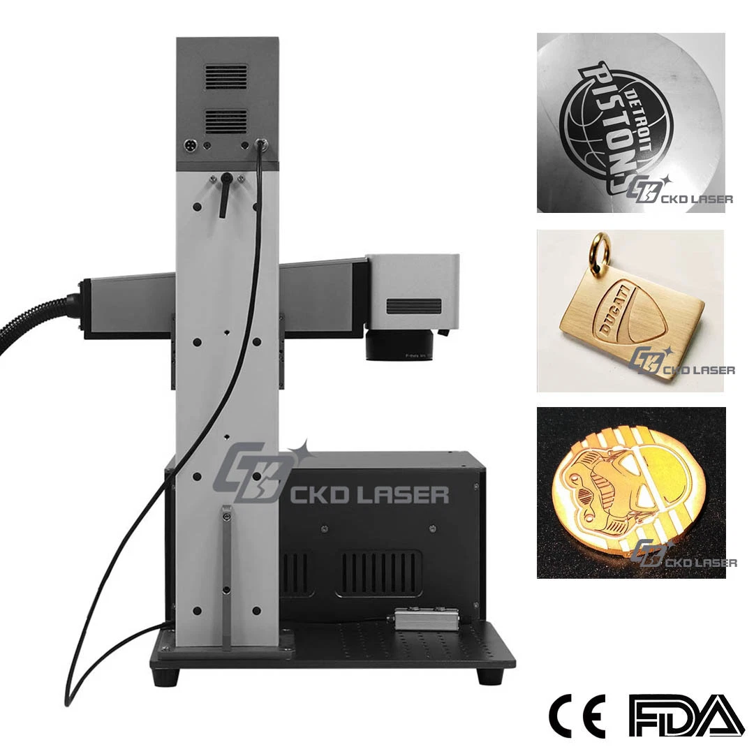 2,5D 3D Auto Focus 20/30/50/60/100W Tragbare Glasfaser-Laser-Markiermaschine Für Logo-Druck Metall gravieren Kunststoff Datum Gravierdrucker Nummerierung Codierung