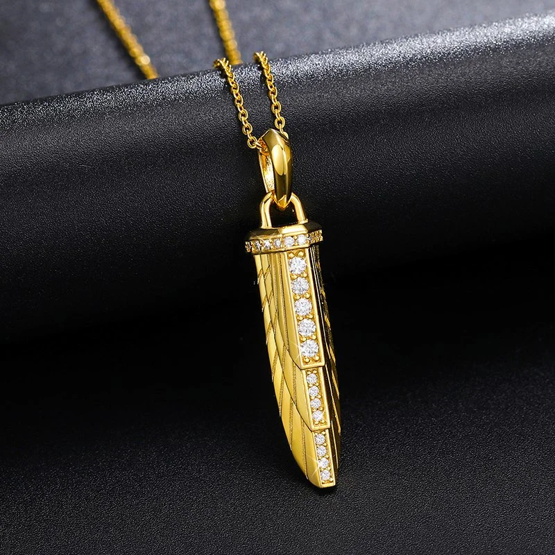 Newest Design Iced out Jewelry Pendant 14K Gold Plated 925 Sterling Silver Vvs Moissanite Diamond Hip Hop Pendant Necklace