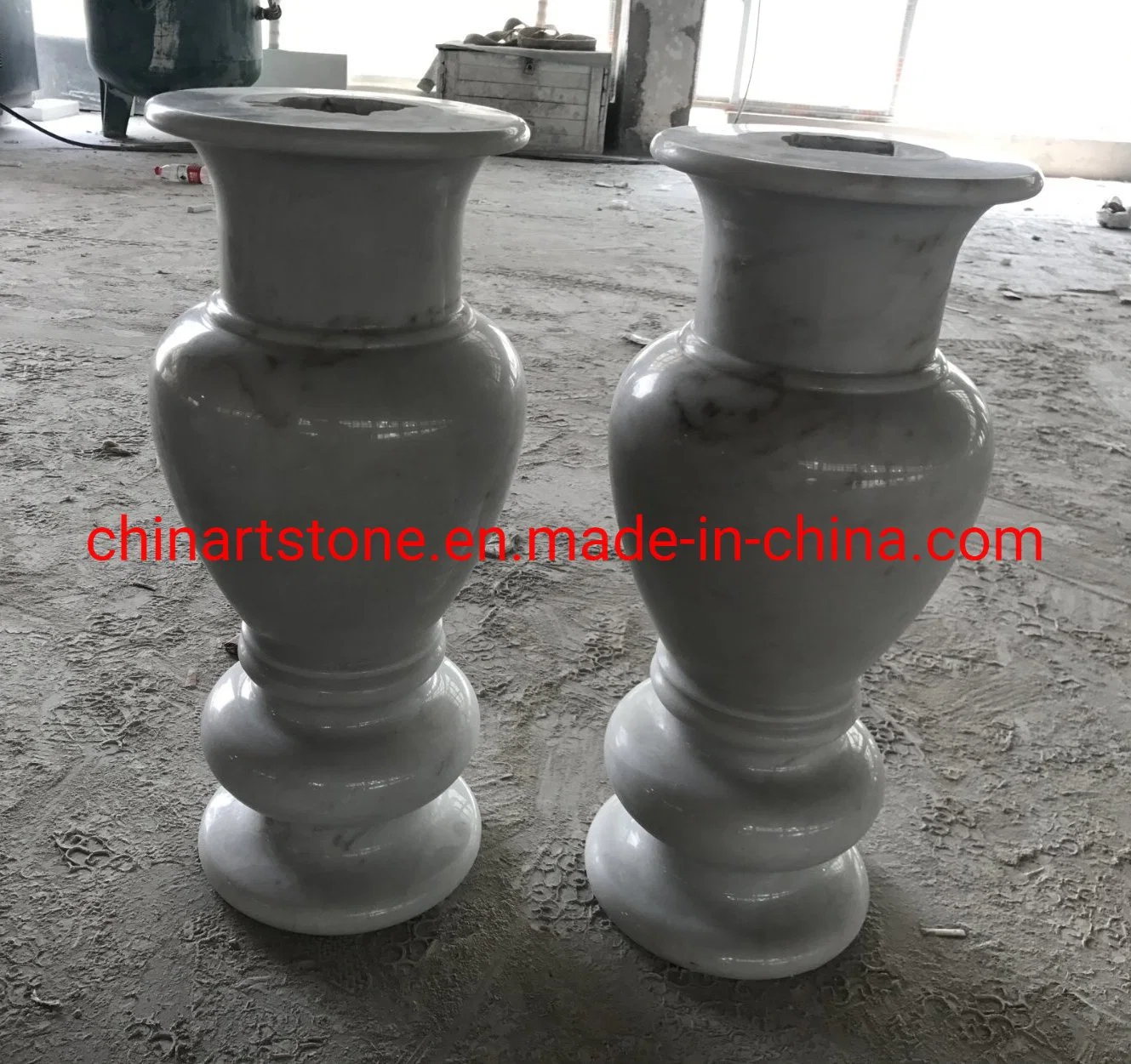 White Marble Flower Vase for Inner Decoration