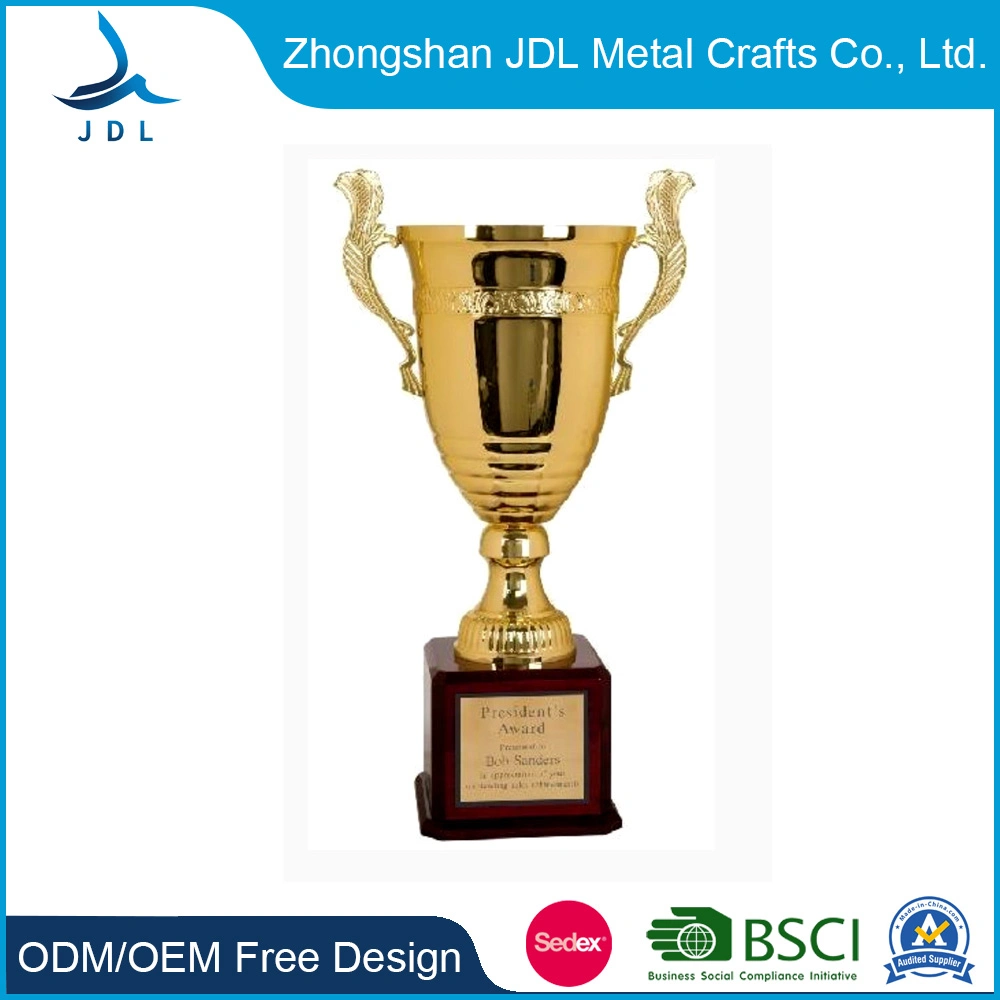 2021 New Arrival Custom Gold Plated Aluminum Material Special Award Cup Trophy as Decoration