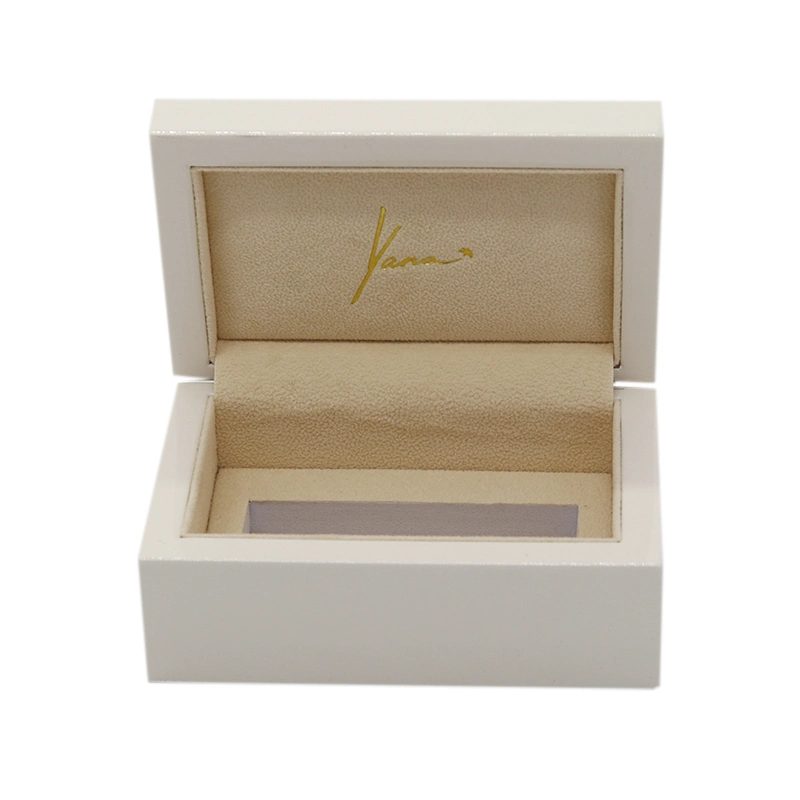 Wooden MDF Gold Metal Logo Apricot Perfume Box