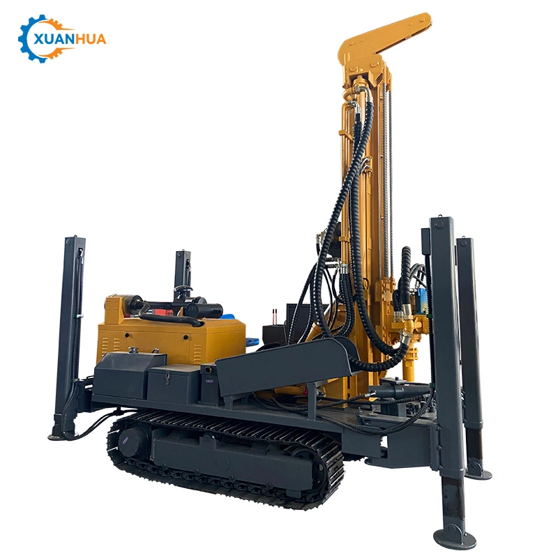 New Rotary Drilling Rig DTH Surface Borehole Mine Drilling Rig with Built-in Air Compressor