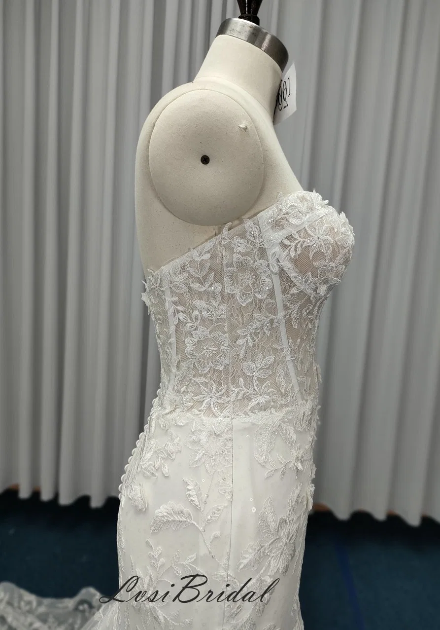 201 Sweetheart decote Overlace com Sequin vestido de casamento Sereia vestido Com a nova coleção 2023 diretamente fornecida pelo fabricante Bridal