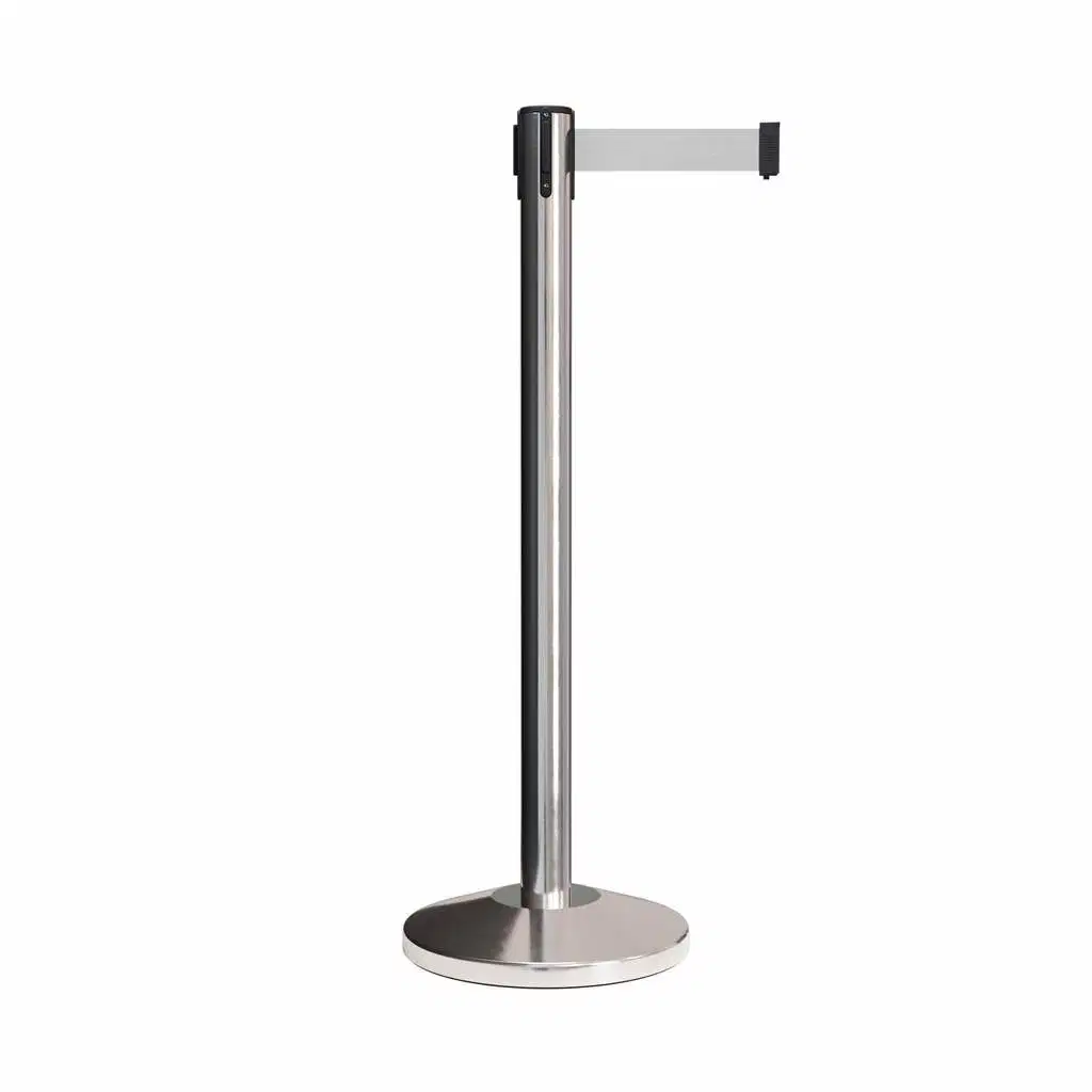 Steel Stanchion Post Barrier with Retractable Belt