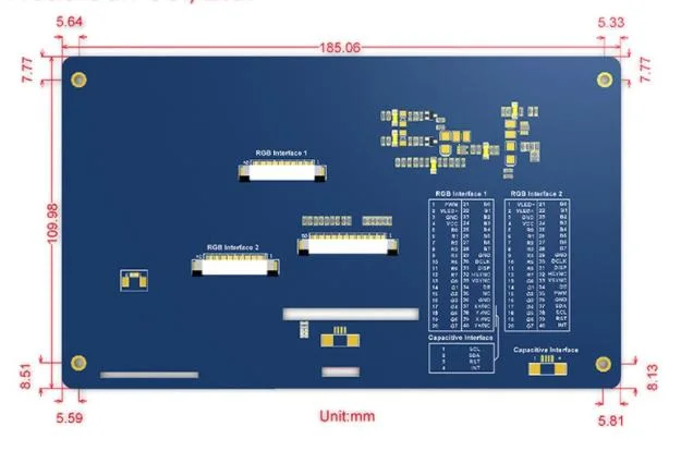 7 Inch Capacitive Touch Screen TFT 800*480 Resolution RGB Interface