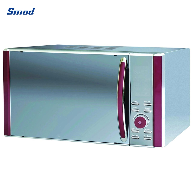 Smad OEM Brands Multi Function with CE Certification Mirror Door Cheap Electric 220V 23L Counter Top Digital Control Table Top Microwave Oven 23L for Home Use