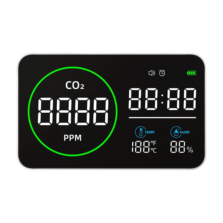 Ecrã LED Detector de qualidade do ar temperatura visor de humidade Painel de instrumentos Ar Medidor de concentração de CO2 para monitores de qualidade para interiores