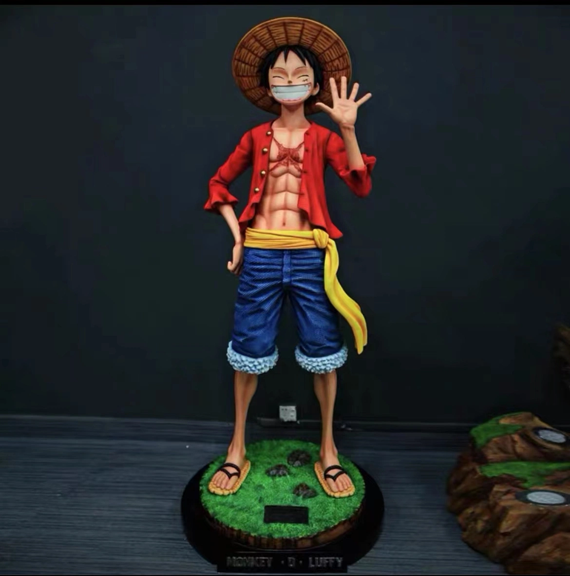 Japón ANIME Figuras One Piece Figure Resin Luffy Statue Life Talla Luffy Escultura para la decoración