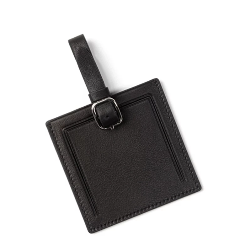 Grainy Leather Customized Square Luggage Tag