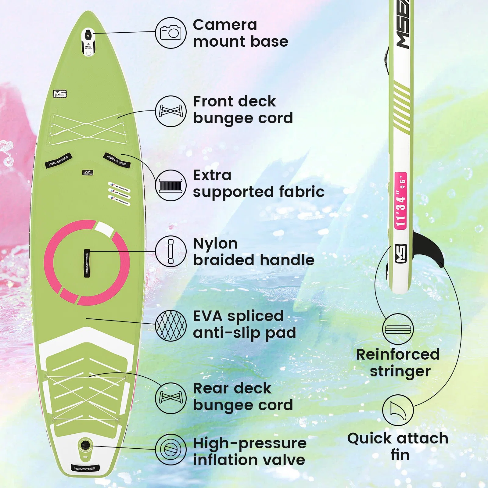 Almacén de EE.UU. inflables plegable Stand Up Paddle Board Sup para adultos