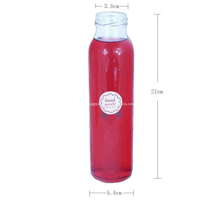 Simple Style Beverage Glass Bottle Water Glass Container with Metal Cap OEM ODM 310ml