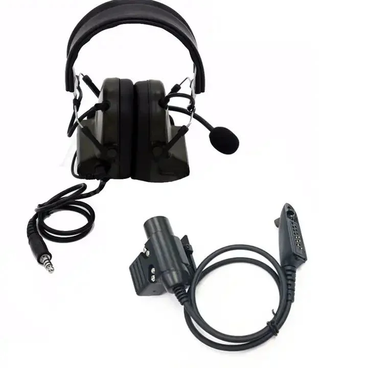 Microfone de garganta mãos livres com rádio de duas vias com microfone com fita para o pescoço extensível Auricular para Gp340 Gp338 Gp328 Gp320