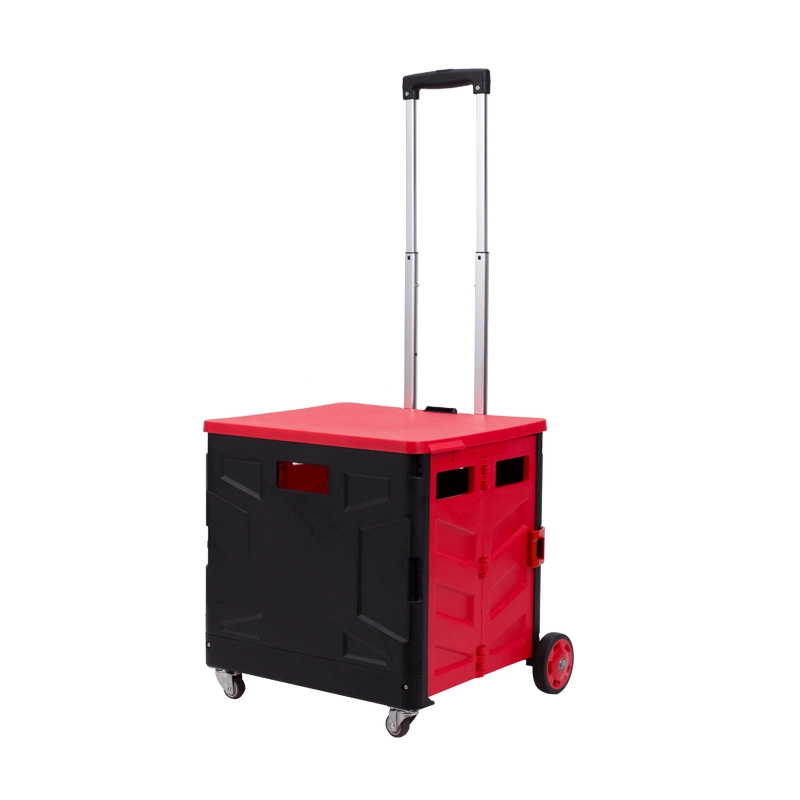 Home-Use Foldable Shopping Collapsible Trolley Plastic Cart