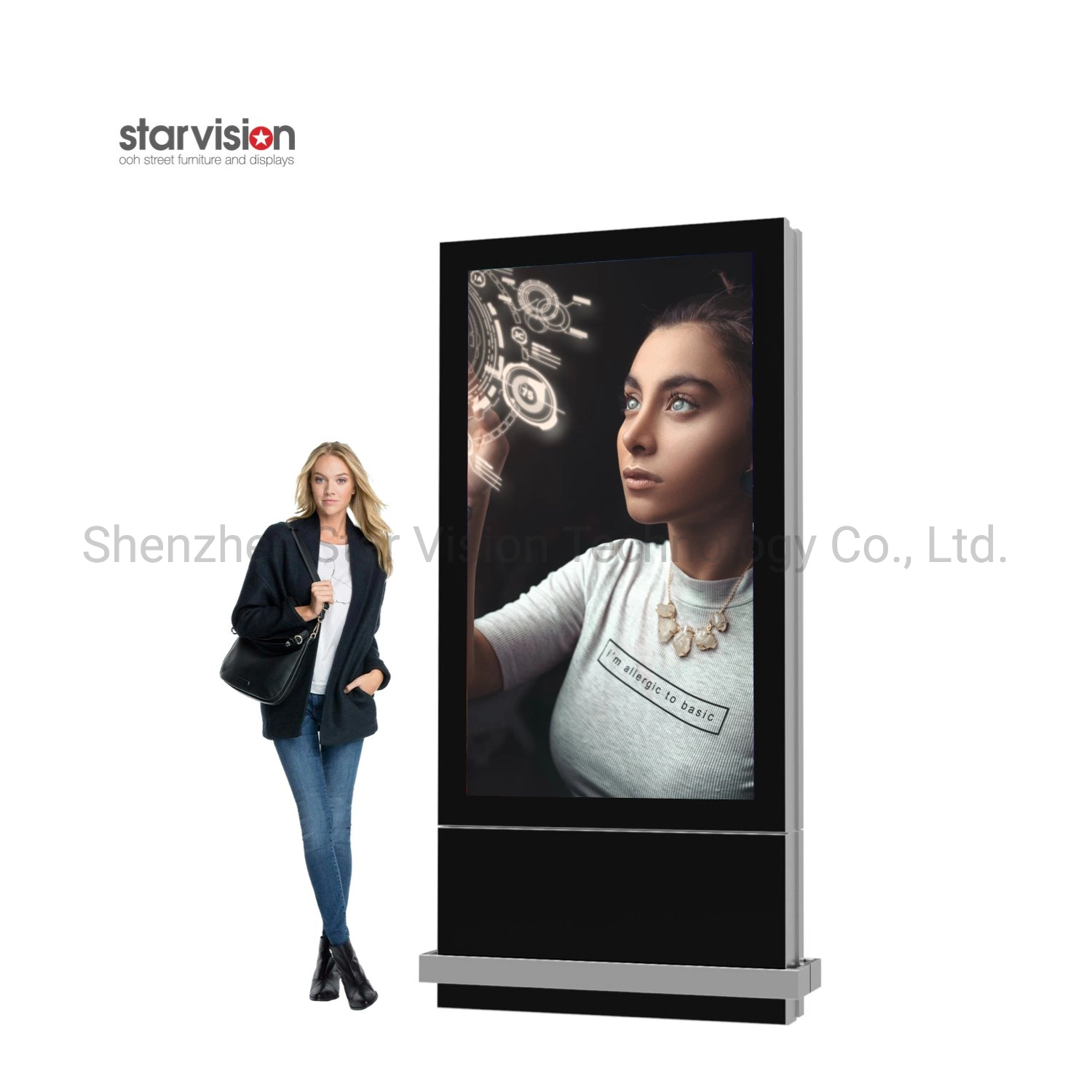 65 Inch Indoor Advertising Display Digital Signage and Displays LCD Floor Stand Advertising Dual Screen