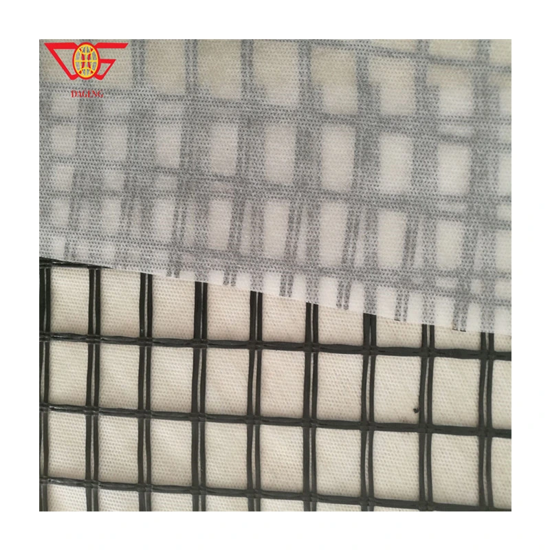 Composite Plastic Geogrid Fiberglass Grid PP Biaxial Geogrid Compound with Nonwoven Geotextile for Roadbed Geogrids Global Hot Sale