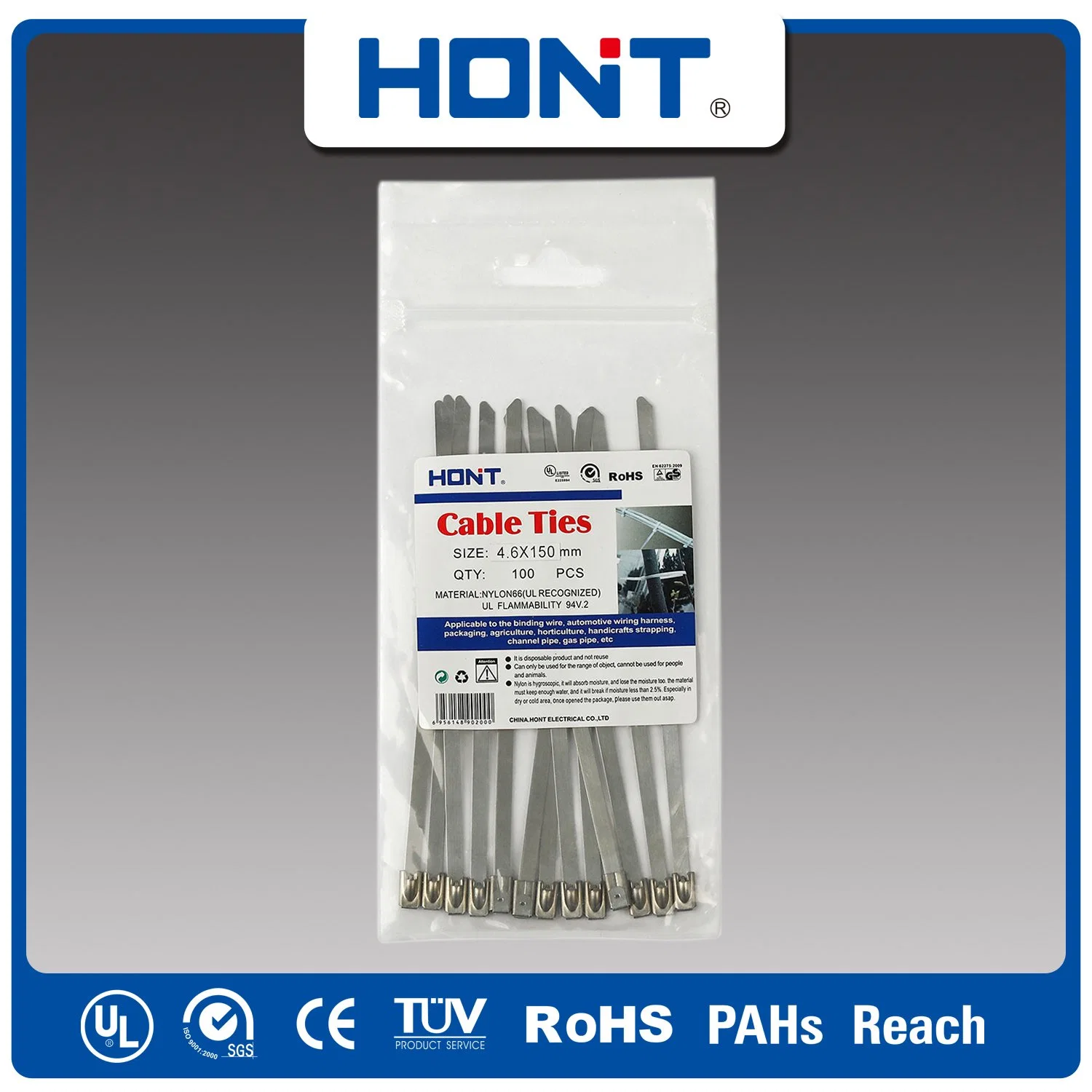 94V2 Hont Plastic Bag + Sticker Exporting Carton/Tray Stainless Steel Hose Band Cable Accessories with CCC