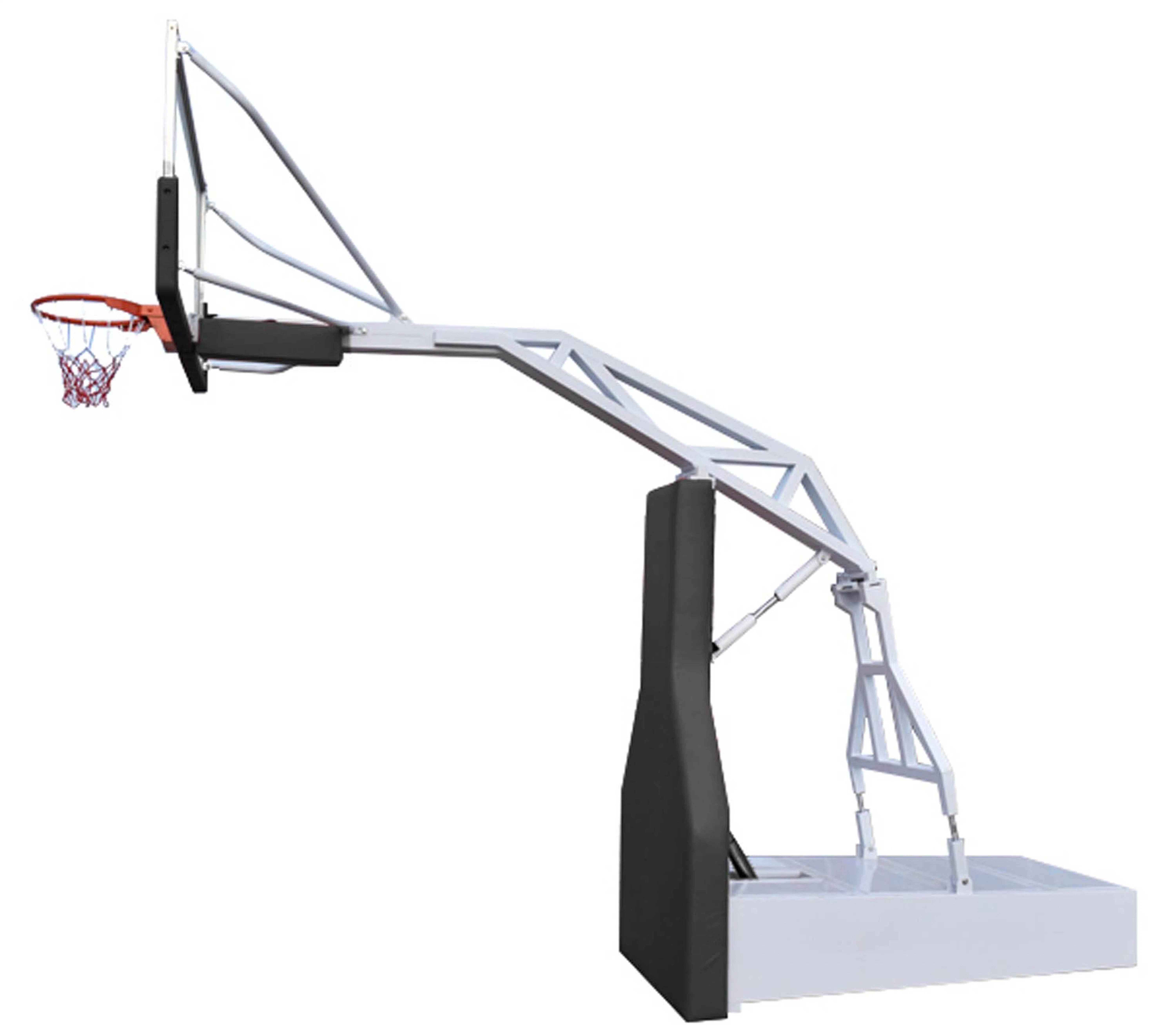 Grupo Kt plegable hidráulico manual Baloncesto Objetivo / Stand Standard vidrio templado tablero para interiores/exteriores.