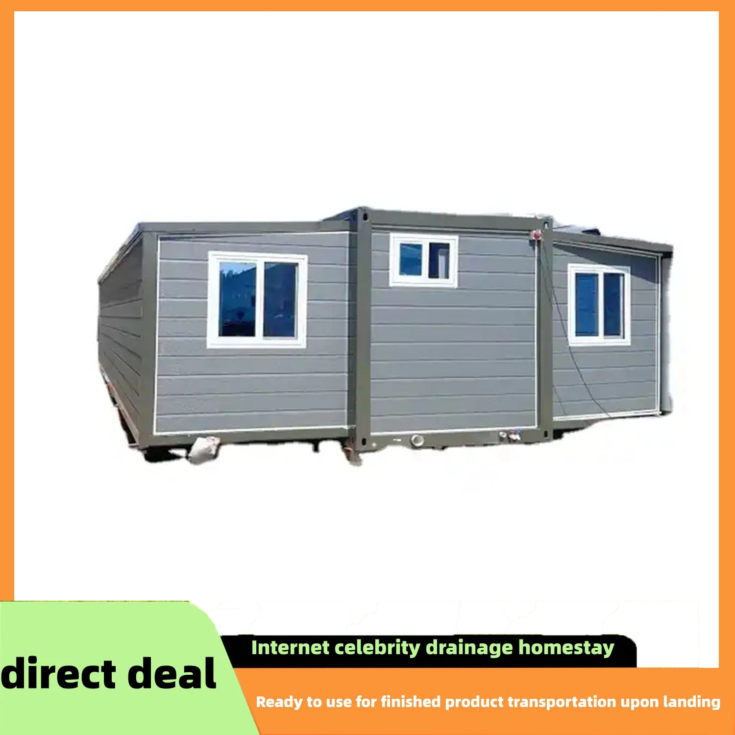 Factory Supply Low Price Expandable House with Shower and Kitchen with Water and Electricity Fixed