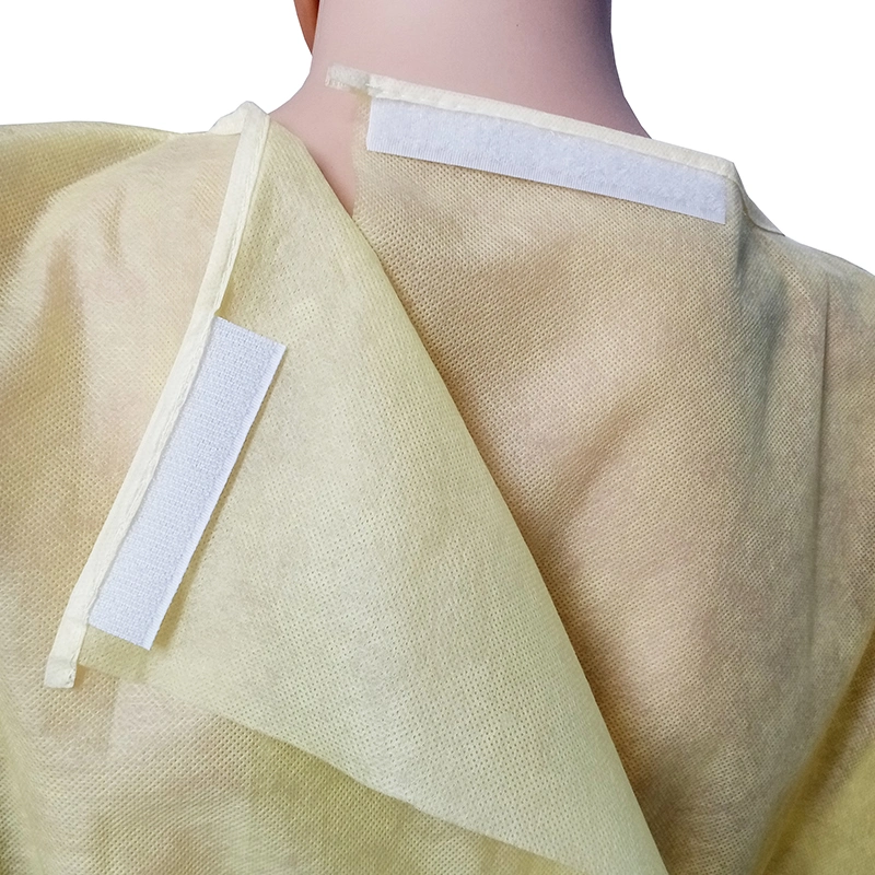 Yellow Isolation Gown Disposable Gown with Knitting Cuff