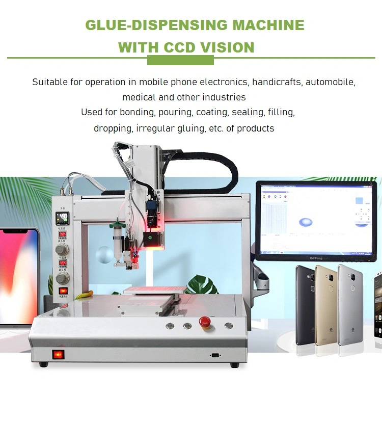 Desktop UV Silicone Epoxy Resin Ab Glue Dispensing Machine with CCD Vision