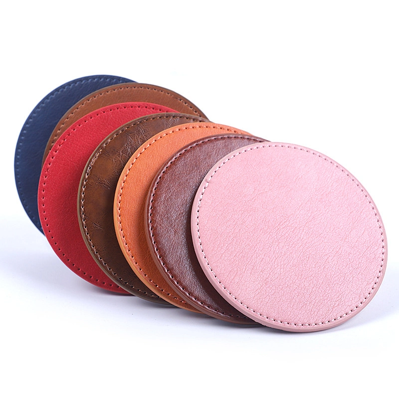 Minimalist Leather Coaster Round Heat Insulation Coffee Tea Cup Mats