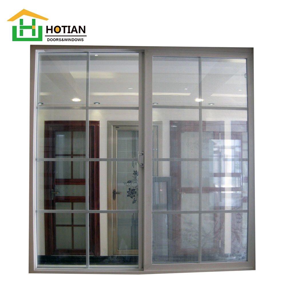 Tempered Clear Glass American Style Single Slide PVC Windows for House