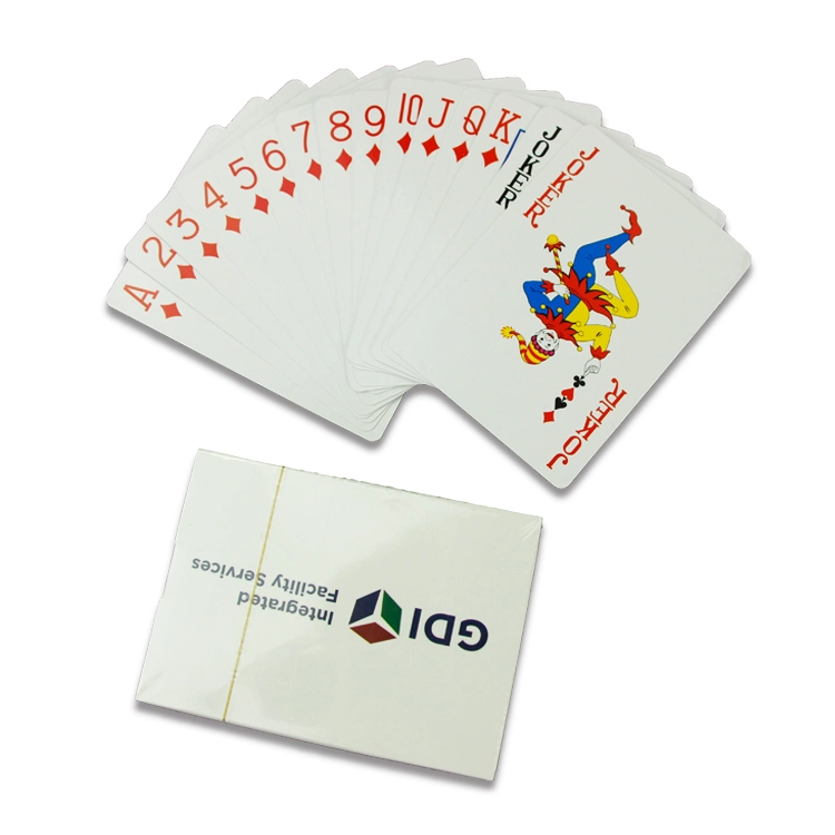 Personalized ambos lados del papel de PVC de plástico de diseño personalizado de impresión de logotipo Poker Naipes