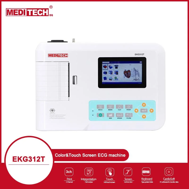 Electrocardiograph ECG 12 Leads ECG Machine 3 Channels Digital