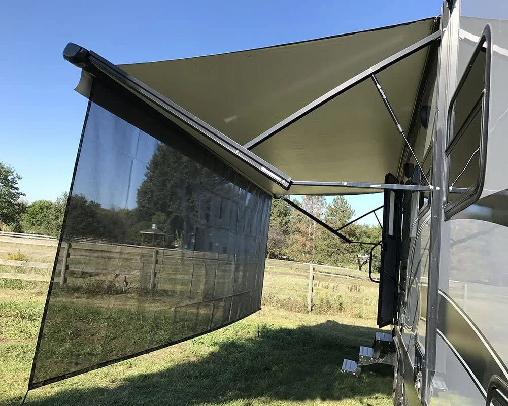 Complete RV Awning Privacy Screen Sunshade with UV Block Grey