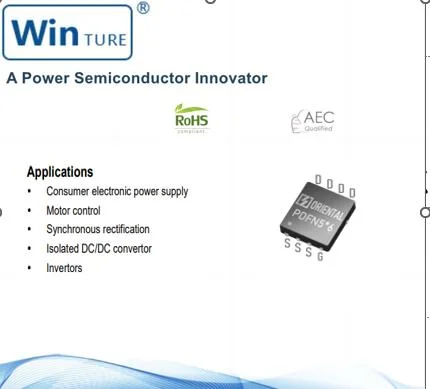 Topologie de PFC de Vienne de la consommation d'alimentation électronique SFS04R013ugf Pdfn5 X 6 et de commutation rapide Récupération soft faible Rds (ON) 1.1mΩ , le MOSFET