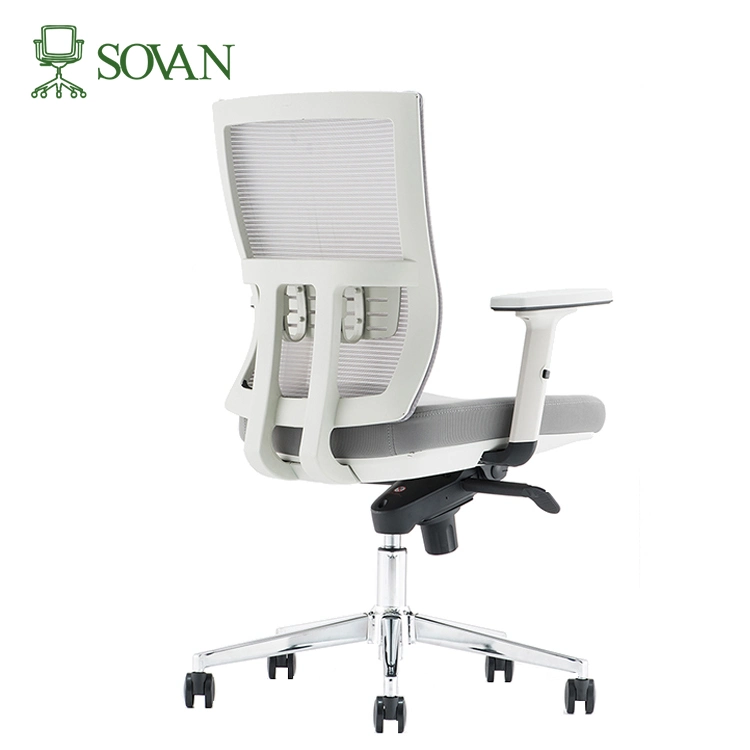 Factory Sales MID Back White Swivel Ergonomic Executive Mesh Office Chair for Staff