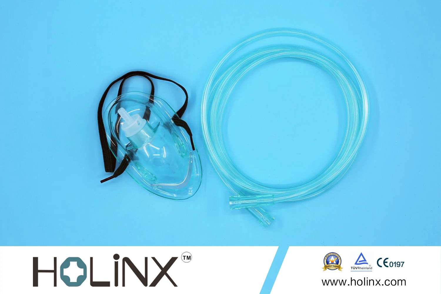 Transparente de PVC de alta calidad de la máscara de oxígeno con 200cm tubo como máscara de oxígeno