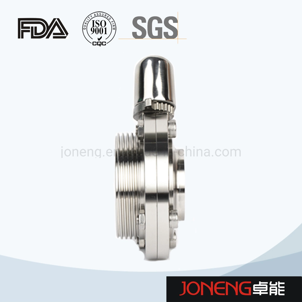 China Stainless Steel Sanitary Food Grade Threaded Male Butterfly Valve (JN-BV1018)