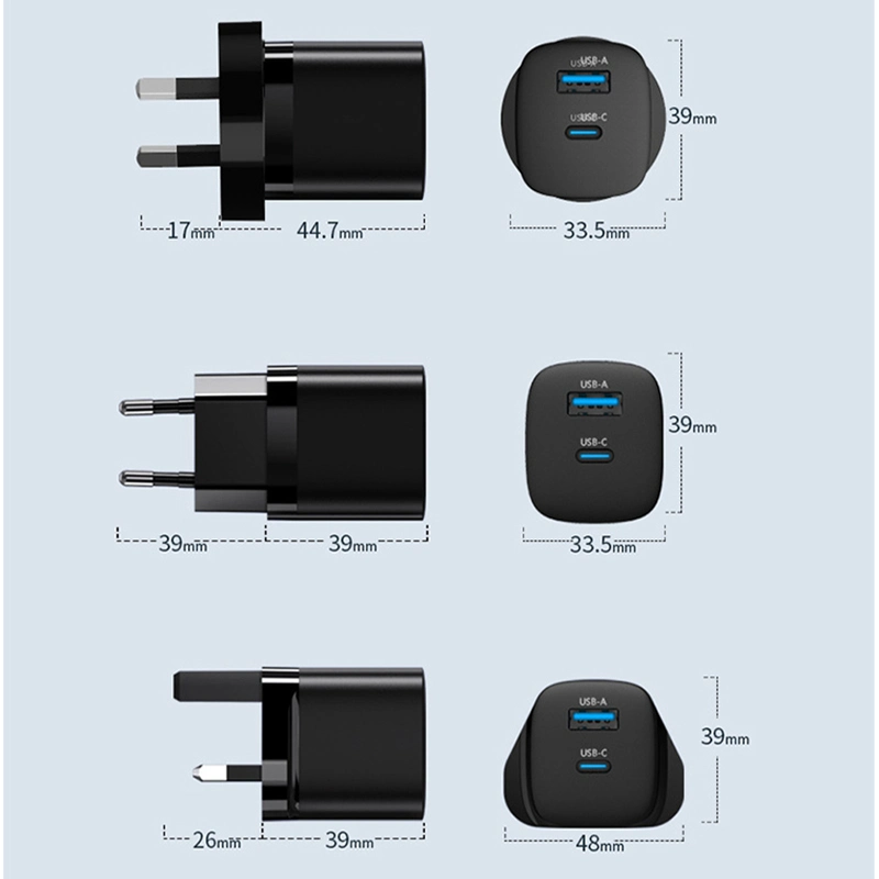 Cargador de GaN 33W Small Pd C USB Cargador rápido suministro de energía de USB 3.0 Tecnología GaN Adaptador para el iPhone