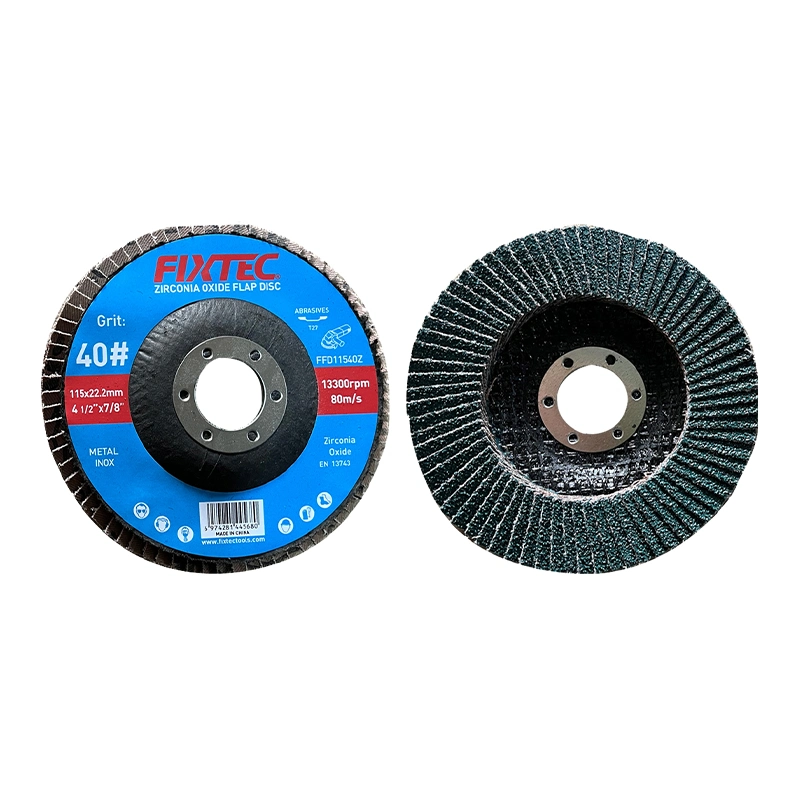 Fixtec Flap Disc Aluminum Oxide Grinding Polishing Wheel Grit P40 P60 P80 P120