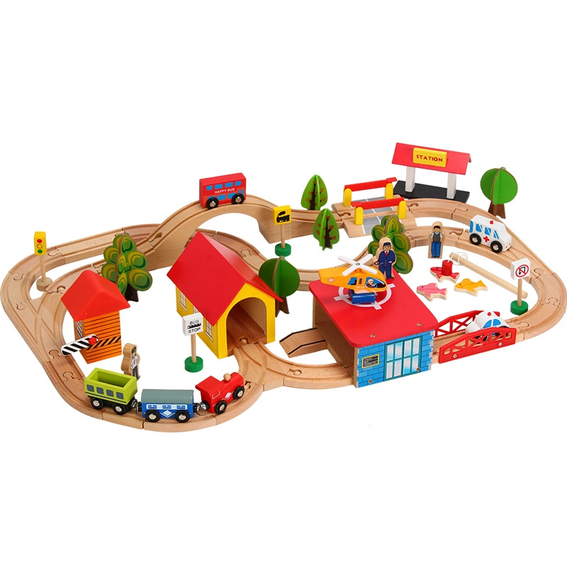 69 Pieces of Railcar Manual Train Set Children's Educational Assembled Parent-Child Toys