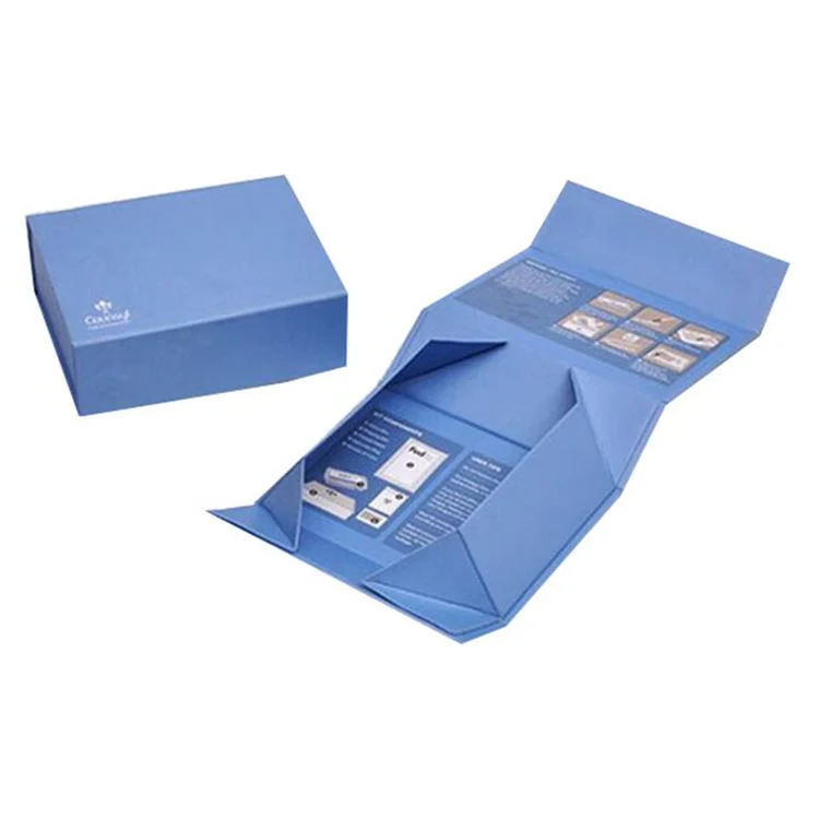 Boîte cadeau pliante de luxe en carton avec logo personnalisé imprimé et emballage avec aimant.