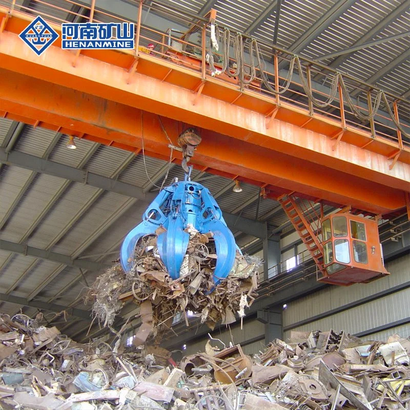 Double Girder Overhead Garbage Crane with Grab Bucket