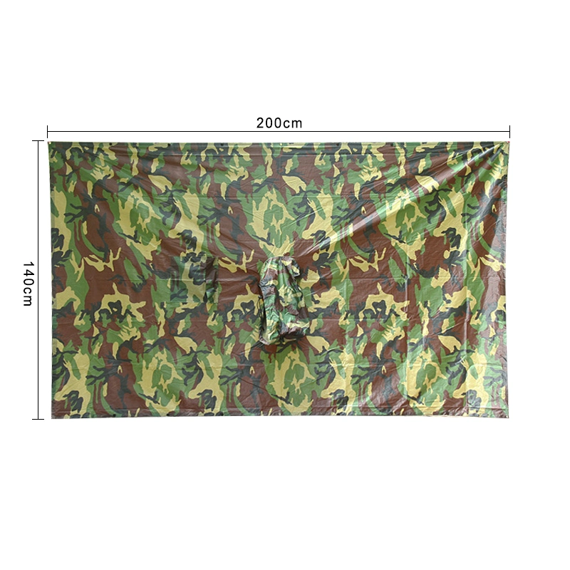 Outdoor-Produkte drei in einem Camouflage Regenmantel Wasserdicht Sporting Goodsmilitary Camouflage Poncho Adult Army Green Regenmantel