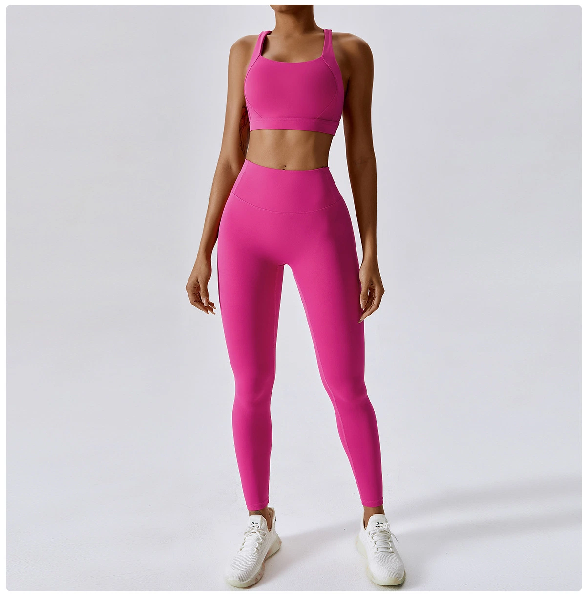 Djmc mujeres sujetador deportivo Top de color sólido transpirable leggings de gimnasio Entrenamiento de fitness conjunto de yoga para mujer Sportswear