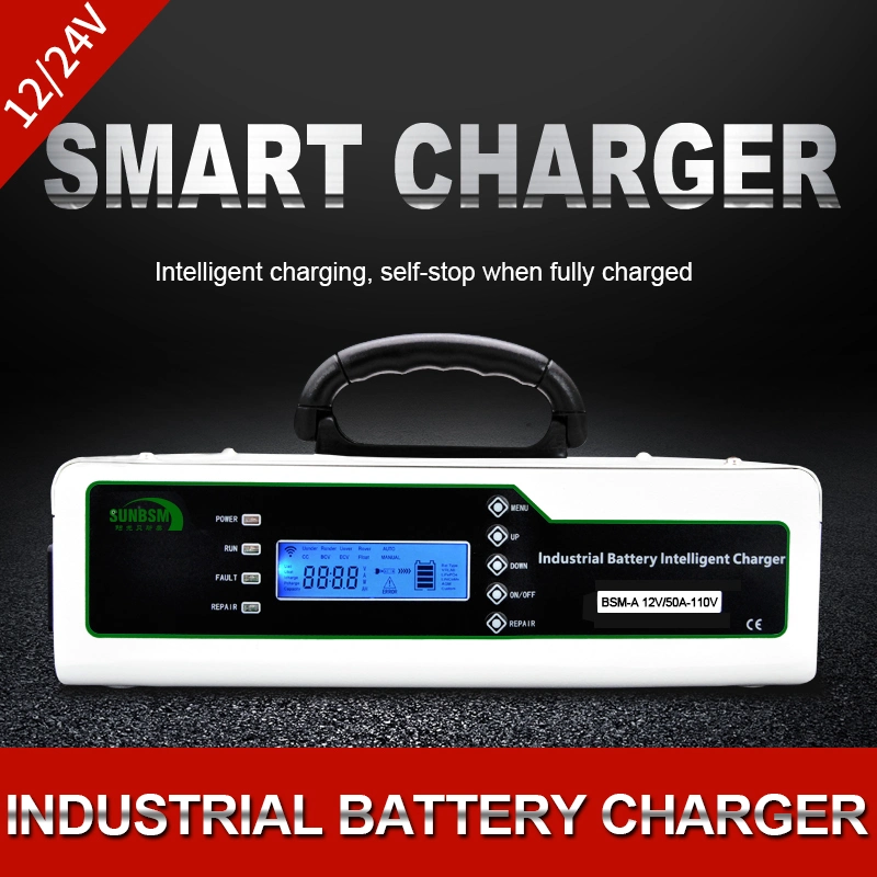 600W Portable Industrial Battery Charger For 12v 24v 48v Lithium Battery