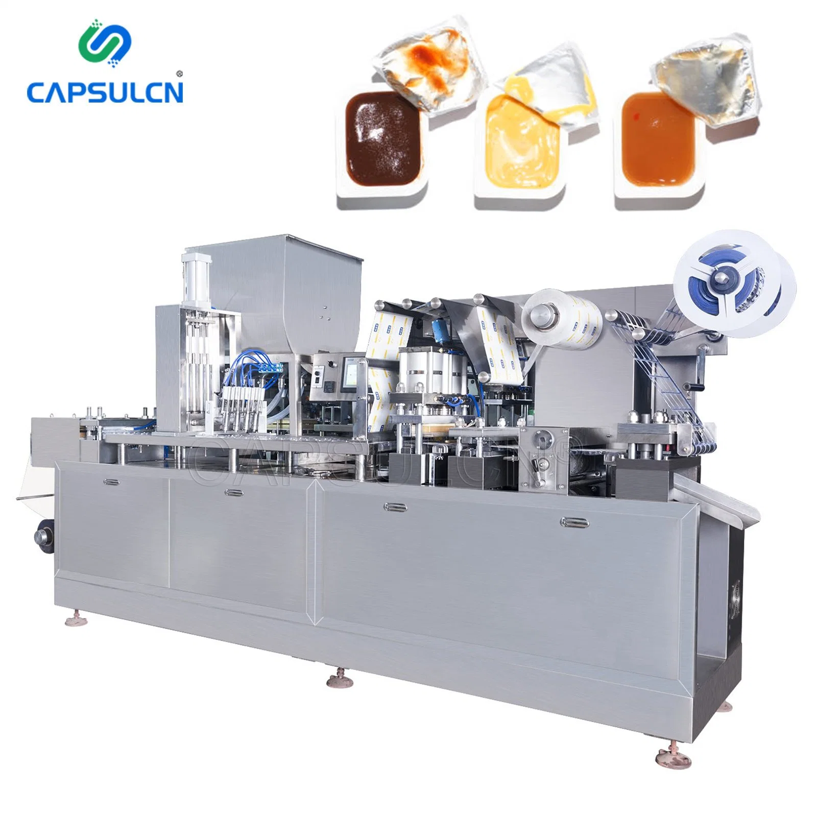 Dpp 260 Small Automatic Fluid Paste Salad Dressing Soya Jam Ketchup Peanut Butter Oil Chocolate Liquid Blister Packaging Machine