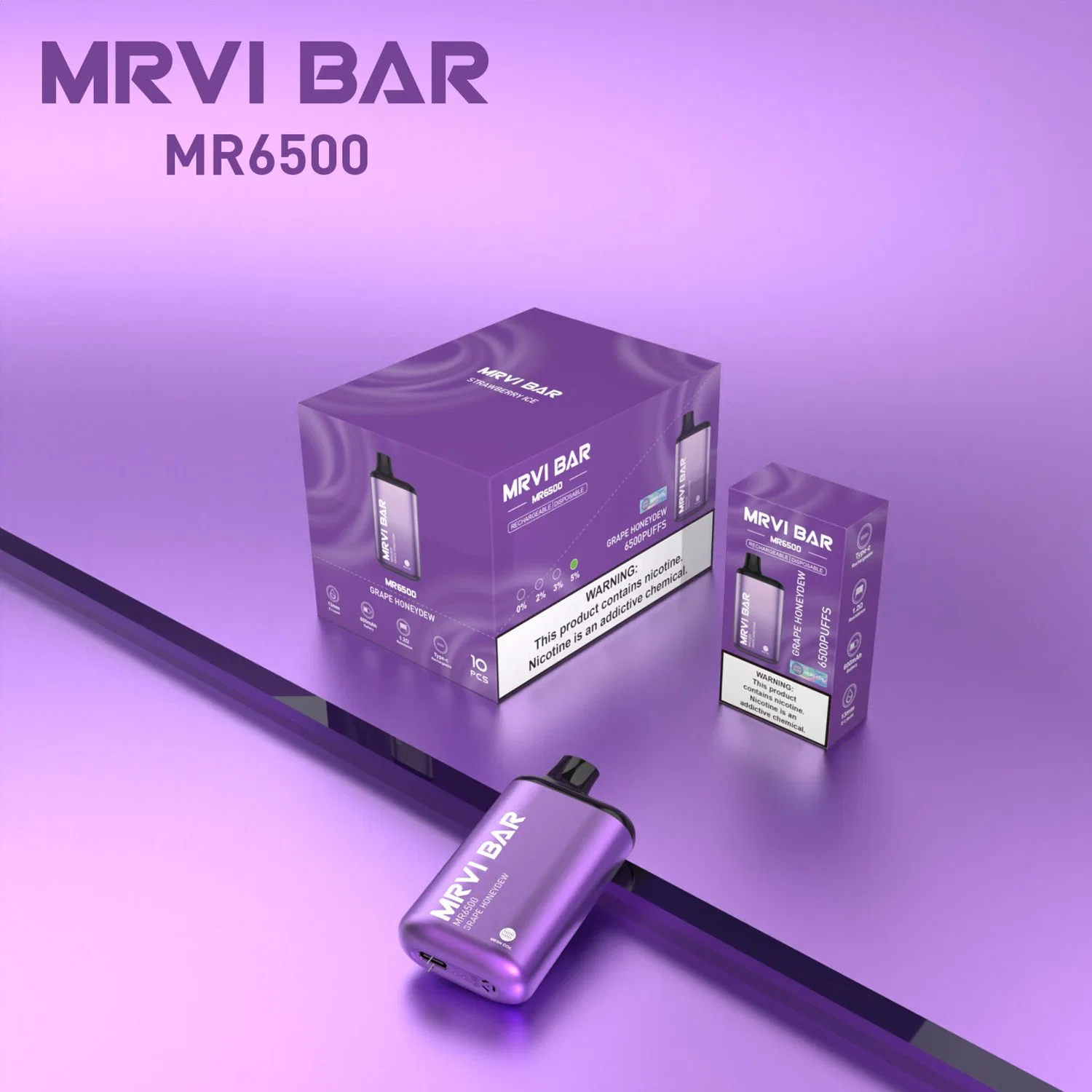 Top Quality Custom Vape Pen Mrvi Bar 6500 Puffs 13ml Prefilled Cartridge Thick Oil Tank Elf Box Rechargeable E Cigarette Disposable/Chargeable Pod