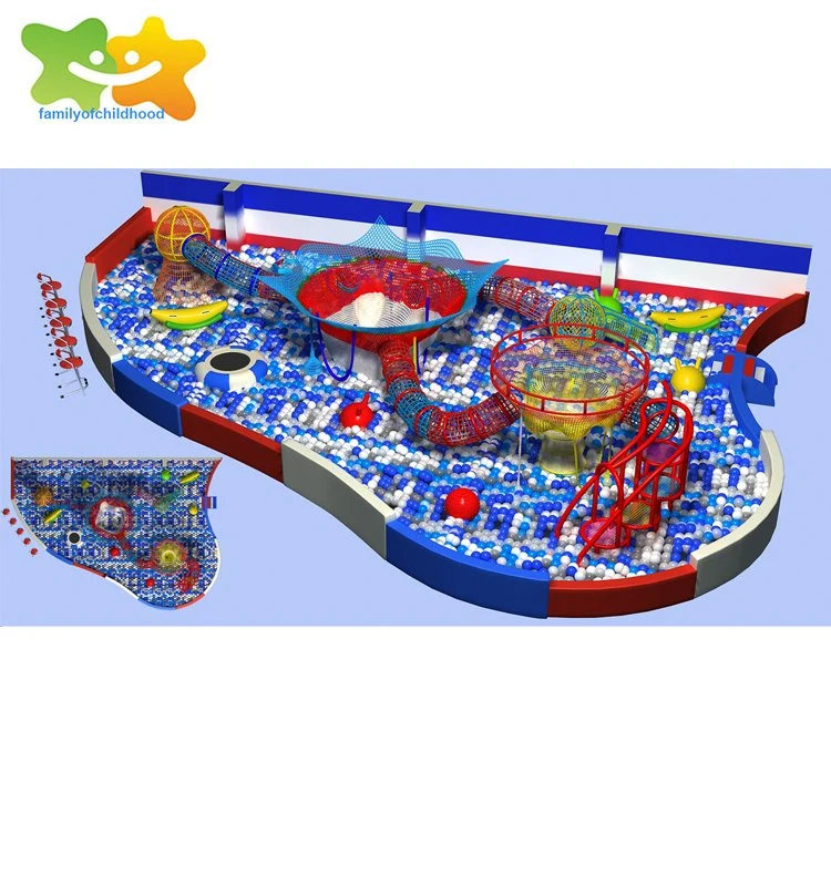 Kinder Rainbow Kletternetz Indoor Soft Spielplatz Slide Ball Pit Spielzeug