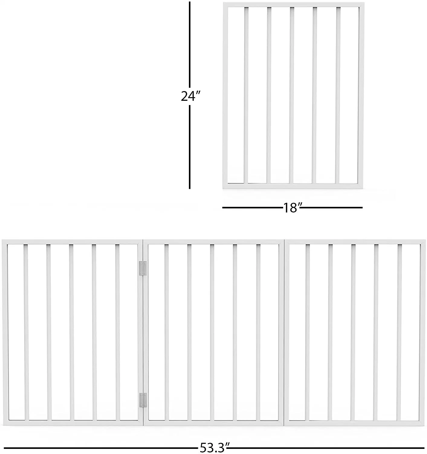 Pet Gate &ndash; Dog Gate for Doorways, Stairs or House &ndash; Freestanding, Folding, Accordion Style, Wooden Indoor Dog Fence by Petmaker