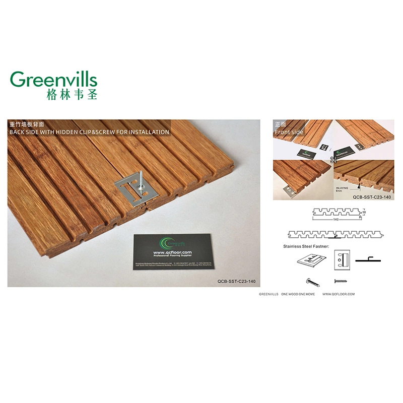 Greenvills Moisture Proof Outdoor Construction Material Bamboo Carbonized Wall Cladding