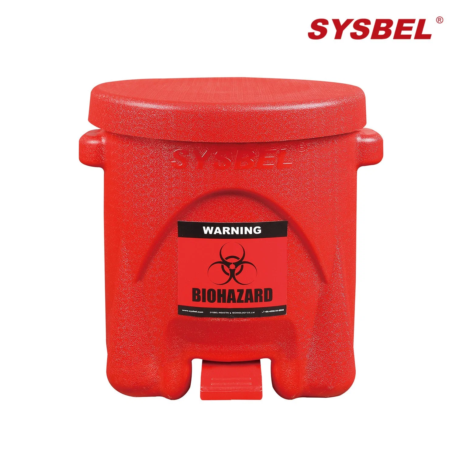 6 gal/22.7L Sysbel Biohazard resíduos podem, Vermelho (WA8109200)